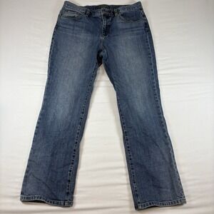LRL Lauren Ralph Lauren Classic Straight Jeans Women Petite 12P Blue Stretch